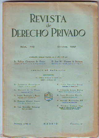 REVISTA DE DERECHO PRIVADO. OCTUBRE 1951.