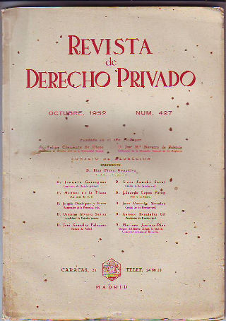REVISTA DE DERECHO PRIVADO. OCTUBRE 1952.