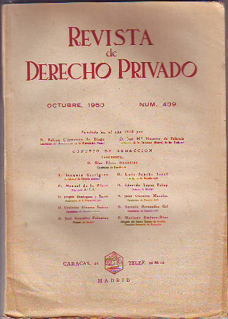 REVISTA DE DERECHO PRIVADO. OCTUBRE 1953.