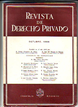 REVISTA DE DERECHO PRIVADO. OCTUBRE 1955.