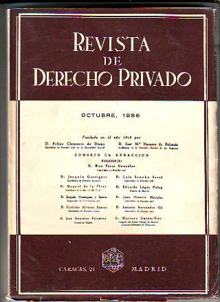 REVISTA DE DERECHO PRIVADO. OCTUBRE 1956.