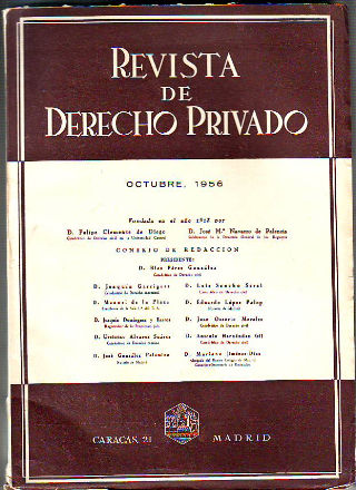 REVISTA DE DERECHO PRIVADO. OCTUBRE 1956.