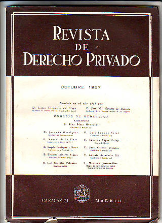 REVISTA DE DERECHO PRIVADO. OCTUBRE 1957.