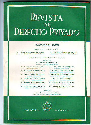 REVISTA DE DERECHO PRIVADO. OCTUBRE 1975.