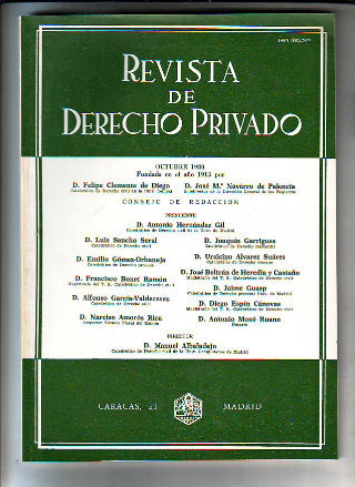 REVISTA DE DERECHO PRIVADO. OCTUBRE 1980.