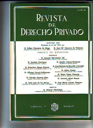 REVISTA DE DERECHO PRIVADO. OCTUBRE 1982.