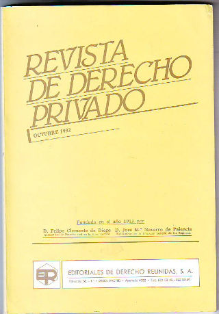 REVISTA DE DERECHO PRIVADO. OCTUBRE 1992.