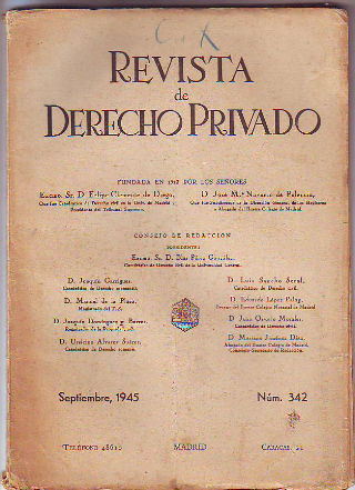 REVISTA DE DERECHO PRIVADO. SEPTIEMBRE 1945.
