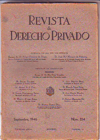 REVISTA DE DERECHO PRIVADO. SEPTIEMBRE 1946.