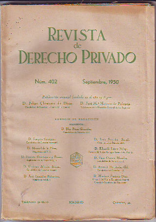 REVISTA DE DERECHO PRIVADO. SEPTIEMBRE 1950.