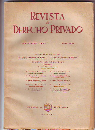 REVISTA DE DERECHO PRIVADO. SEPTIEMBRE 1953.