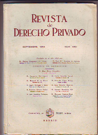 REVISTA DE DERECHO PRIVADO. SEPTIEMBRE 1954.
