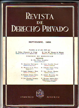 REVISTA DE DERECHO PRIVADO. SEPTIEMBRE 1955.