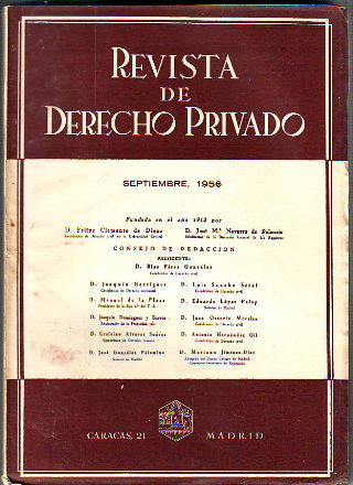 REVISTA DE DERECHO PRIVADO. SEPTIEMBRE 1956.