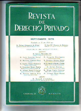 REVISTA DE DERECHO PRIVADO. SEPTIEMBRE 1975.