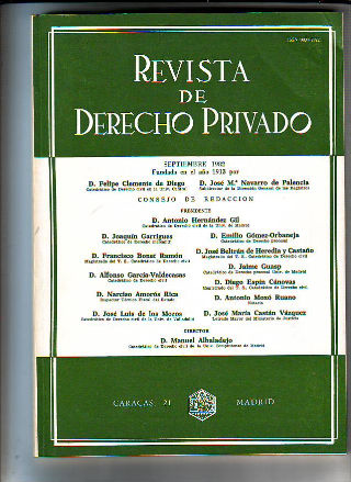 REVISTA DE DERECHO PRIVADO. SEPTIEMBRE 1982.