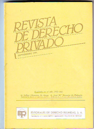 REVISTA DE DERECHO PRIVADO. SEPTIEMBRE 1991.