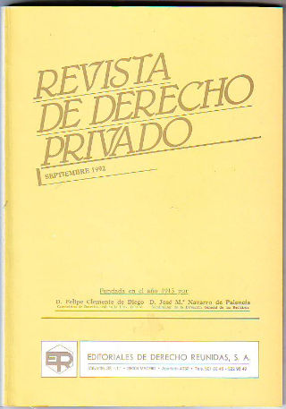 REVISTA DE DERECHO PRIVADO. SEPTIEMBRE 1992.
