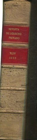 REVISTA DE DERECHO PRIVADO. TOMO XLIV (ENERO-DICIEMBRe 1960).