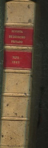 REVISTA DE DERECHO PRIVADO. TOMO XLVI (ENERO-DICIEMBRE 1962).