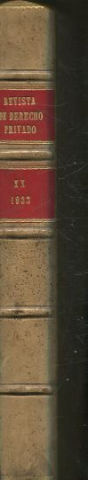 REVISTA DE DERECHO PRIVADO. TOMO XX ( ENERO-DICIEMBRE 1933).