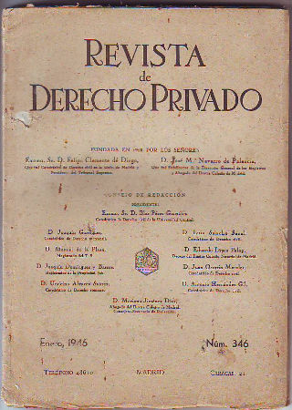 REVISTA DE DERECHO PRIVADO.ENERO 1946.