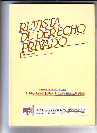 REVISTA DE DERECHO PRIVADO.ENERO 1987.