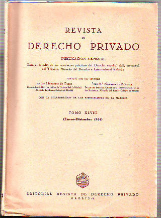 REVISTA DE DERECHO PRIVADO.TOMO XLVIIII,  AÑO 1964 COMPLETO.