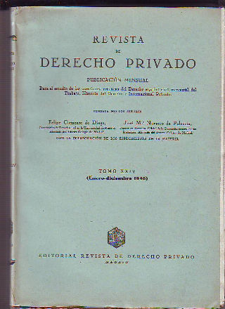 REVISTA DE DERECHO PRIVADO.TOMO XXIV,  AÑO 1940 COMPLETO.