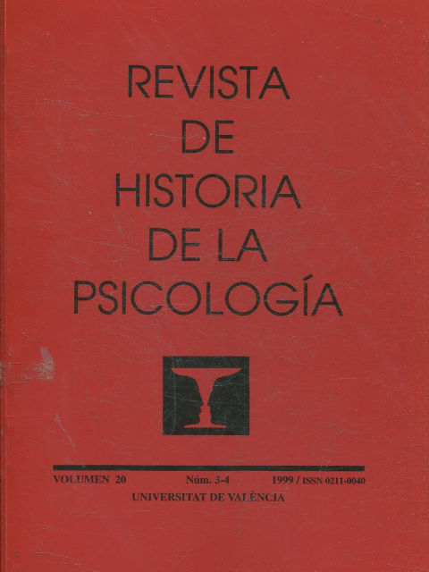 REVISTA DE HISTORIA DE LA PSICOLOGIA.  20 . 3-4
