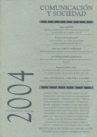 REVISTA DE LA FACULTAD DE COMUNICACIÓN. COMUNIDAD Y SOCIEDAD VOL XVII, Nº 2. DICIEMBRE 2014.