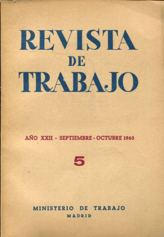 REVISTA DE TRABAJO. AÑO XXII. NUM. 5.