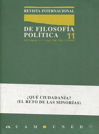 REVISTA INTERNACIONAL DE FILOSOFIA POLITICA Nº 11, MAYO 1998.