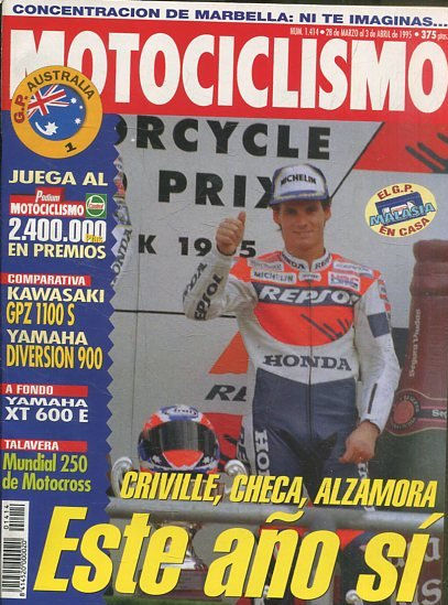 REVISTA MOTOCICLISMO.  ESTE AÑO SI.  NUMERO 1414 28 de MARZO AL 3 DE ABRIL DE 1995.