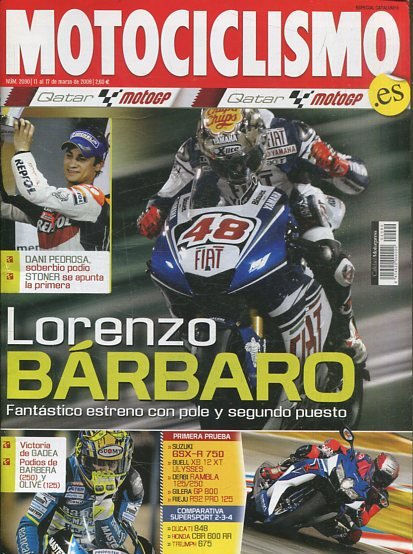 REVISTA MOTOCICLISMO. LORENZO BARBARO. NUMERO 2.090 11 al 17 de MARZO DE 2008.