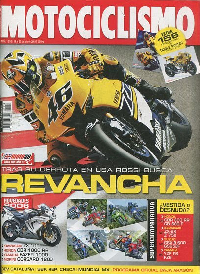 REVISTA MOTOCICLISMO. REVANCHA. NUMERO 1952 19 al 25 de JULIO DE 2005.