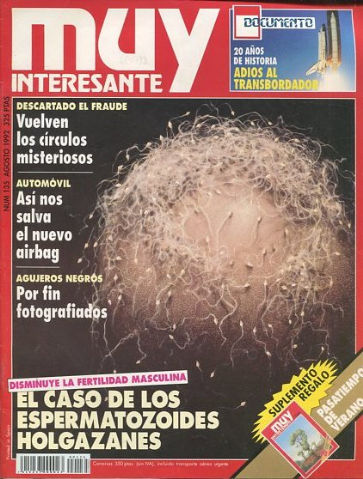 REVISTA MUY INTERESANTE. Nº 135: EL CASO DE LOS ESPERMATOZOIDES HOLGAZANES.