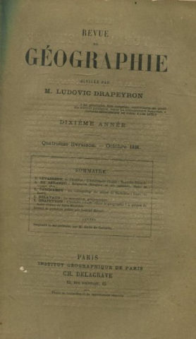 REVUE DE GEOGRAPHIE. OCTOBRE 1886.