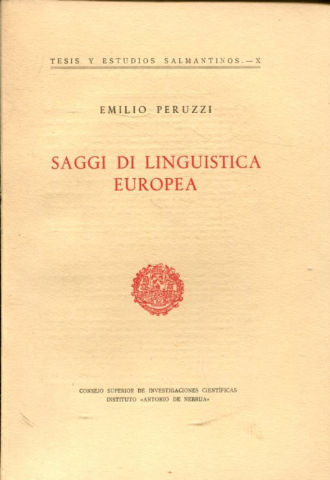 SAGGI DI LINGÜÍSTICA EUROPEA.