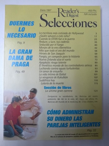 Selecciones. Duermes lo necesario. La gran dama de praga. Como administran su dinero las parejas inteligentes.