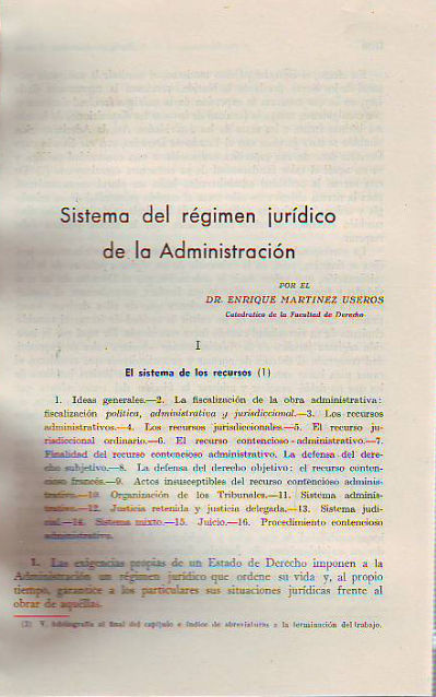 SISTEMA DEL REGIMEN JURIDICO DE LA ADMINISTRACION.