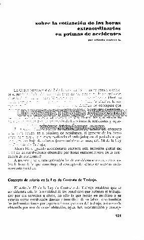 SOBRE LA COTIZACION DE LAS HORAS EXTRAORDINARIAS EN PRIMAS POR ACCIDENTES.