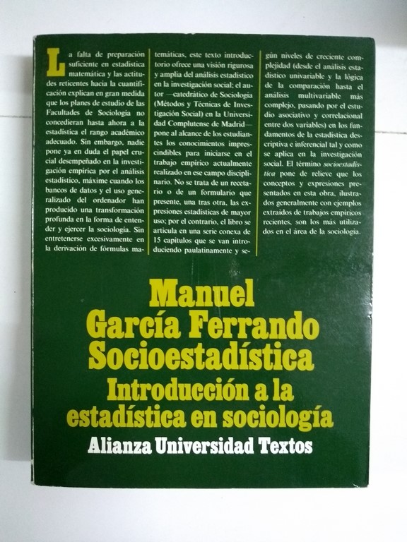 Socioestadística. Introducción a la estadística en sociología