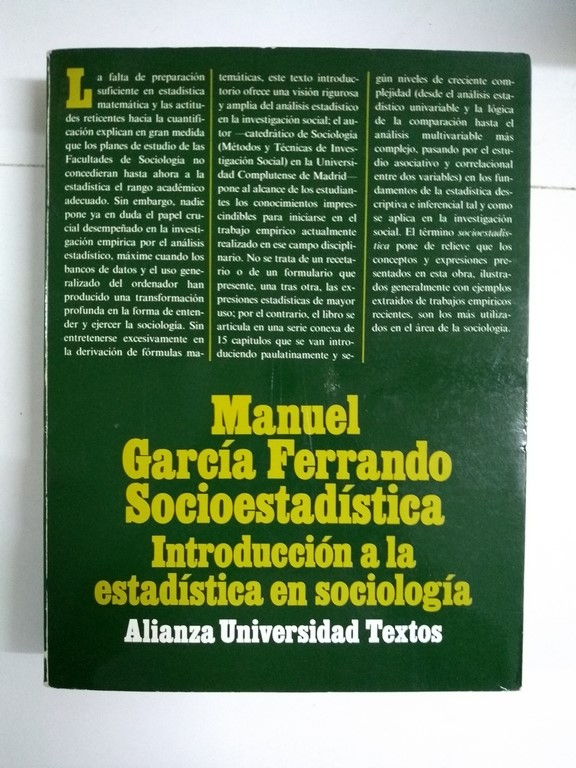 Socioestadística. Introducción a la estadística en sociología