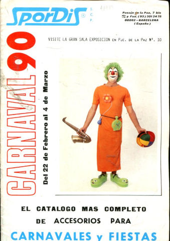 SPORDIS, CARNAVAL 90. EL CATALOGO MAS COMPLETO DE ACCESORIOS PARA CARNAVALES Y FIESTAS.