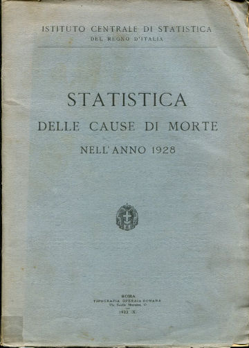 STATISTICA DELLE CAUSE DI MORTE NELL'ANNO 1928.