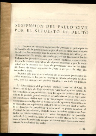 SUSPENSION DEL FALLO CIVIL POR SUPUESTO DE DELITO.