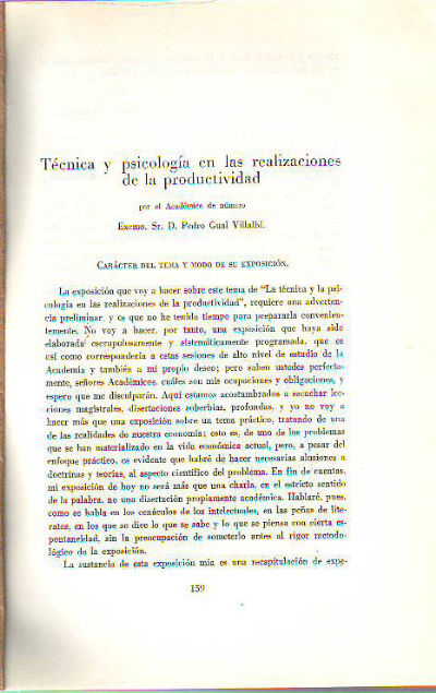 TECNICA Y PSICOLOGIA EN LAS REALIZACIONES DE LA PRODUCTIVIDAD