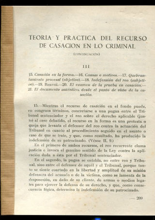 TEORIA Y PRACTICA DEL RECURSO DE CASACION EN LO CRIMINAL.