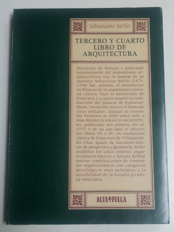 Tercero y cuarto. Libro de arquitectura